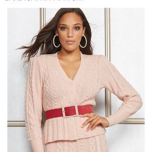 Eva Mendes pink cardigan